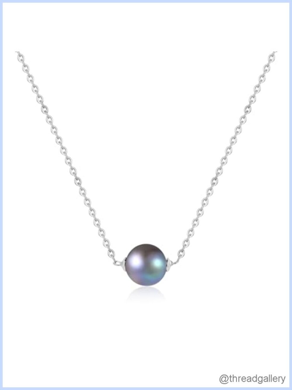 Platinum Plated 925 Sterling Silver Pearl Pendant Necklace